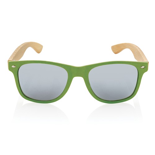 green Gafas de sol de plástico reciclado bambú y RCS