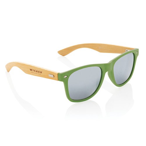 green Gafas de sol de plástico reciclado bambú y RCS