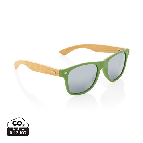 green Gafas de sol de plástico reciclado bambú y RCS