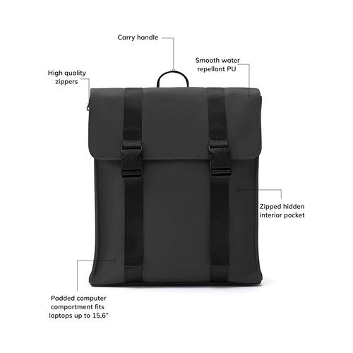 black Mochila VINGA Baltimore RCS