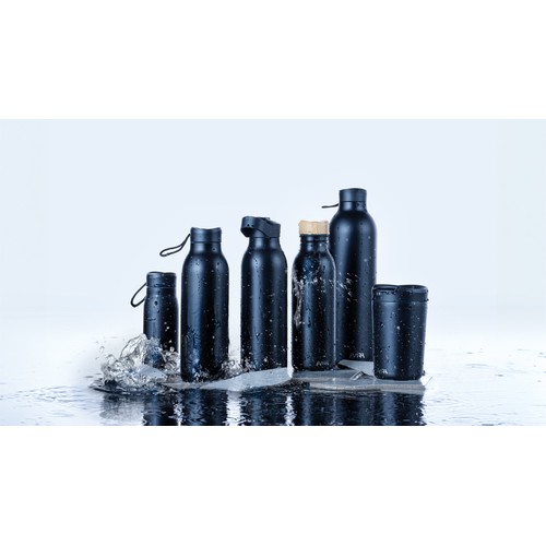 black Botella Avira Avior 1L de acero RCS