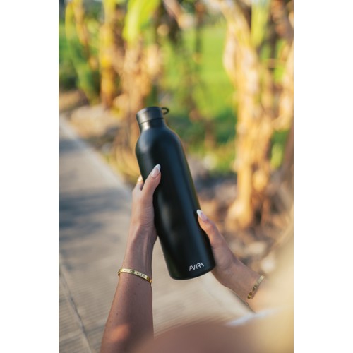 black Botella Avira Avior 1L de acero RCS