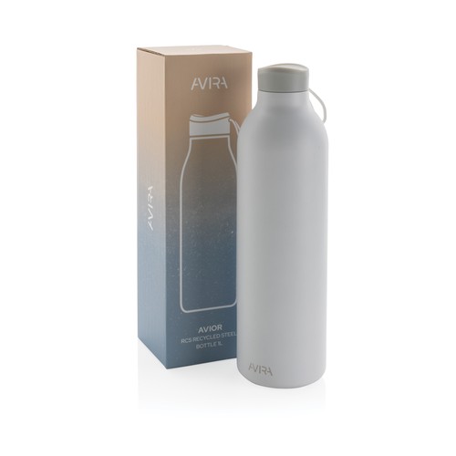 white Botella Avira Avior 1L de acero RCS
