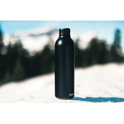 black Botella Avira Avior 1L de acero RCS