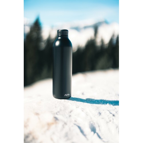 black Botella Avira Avior 1L de acero RCS