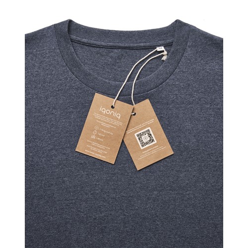 azul marino chiné Camiseta IQONIQ Manuel algodón reciclado sin teñir