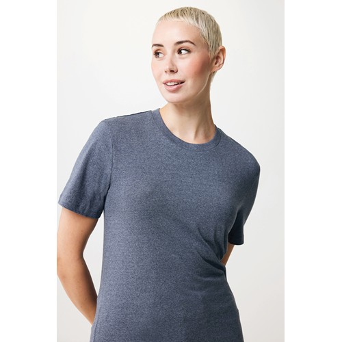 azul marino chiné Camiseta IQONIQ Manuel algodón reciclado sin teñir