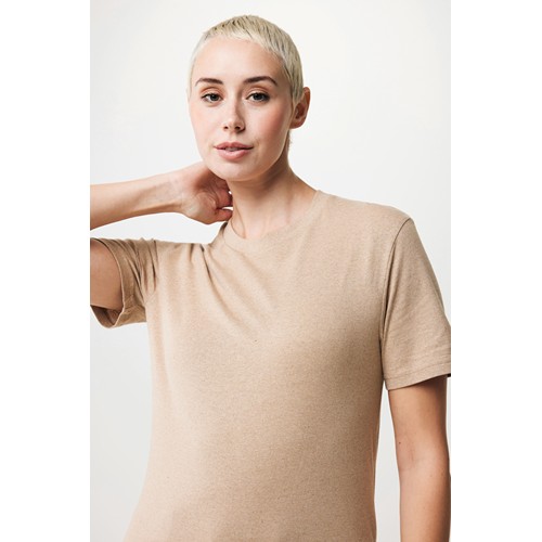 marron chiné Camiseta IQONIQ Manuel algodón reciclado sin teñir