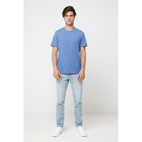 azul chiné Camiseta IQONIQ Manuel algodón reciclado sin teñir