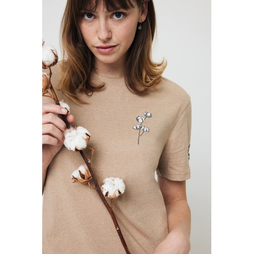 marron chiné Camiseta IQONIQ Manuel algodón reciclado sin teñir