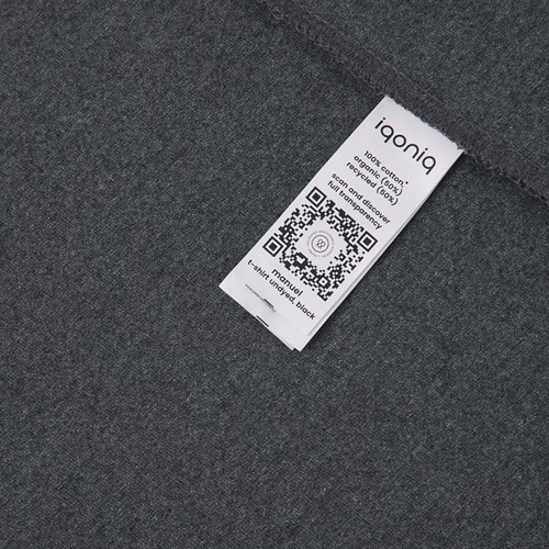antracita chiné Camiseta IQONIQ Manuel algodón reciclado sin teñir