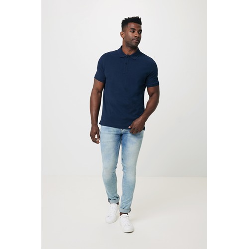 azul marino IQONIQ Yosemite Polo Piqué Unisex Algodón Reciclado