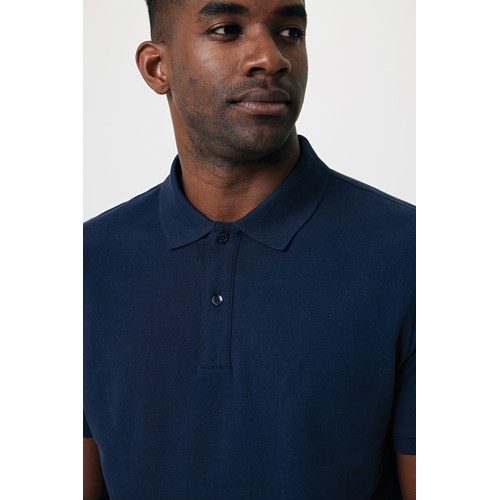 azul marino IQONIQ Yosemite Polo Piqué Unisex Algodón Reciclado