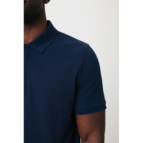 azul marino IQONIQ Yosemite Polo Piqué Unisex Algodón Reciclado