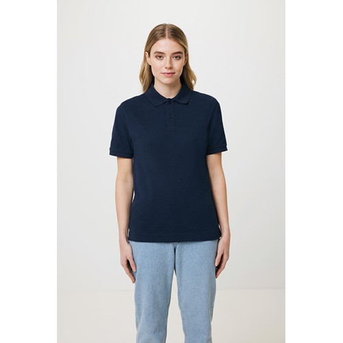 azul marino IQONIQ Yosemite Polo Piqué Unisex Algodón Reciclado