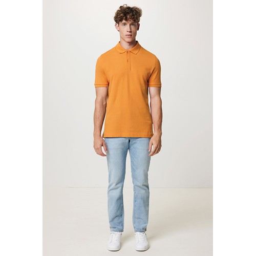 naranja sunset IQONIQ Yosemite Polo Pique Unisex Algodón Reciclado
