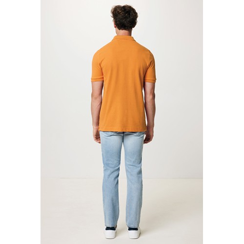 naranja sunset IQONIQ Yosemite Polo Pique Unisex Algodón Reciclado