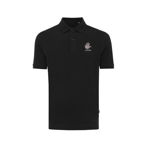 black IQONIQ Yosemite Polo Piqué Unisex Algodón Reciclado