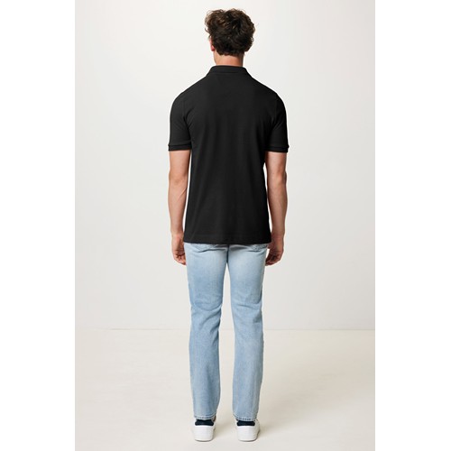 black IQONIQ Yosemite Polo Piqué Unisex Algodón Reciclado