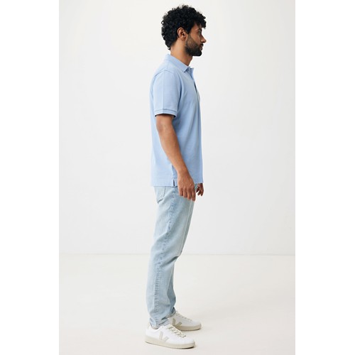 azul celeste IQONIQ Yosemite Polo Pique Unisex Algodón Reciclado