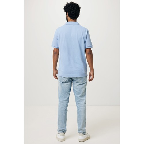 azul celeste IQONIQ Yosemite Polo Pique Unisex Algodón Reciclado