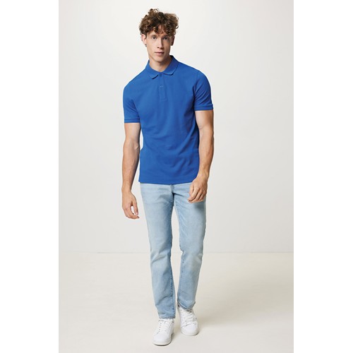 azulón IQONIQ Yosemite Polo Pique Unisex Algodón Reciclado