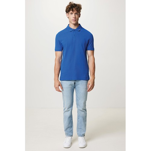 azulón IQONIQ Yosemite Polo Pique Unisex Algodón Reciclado