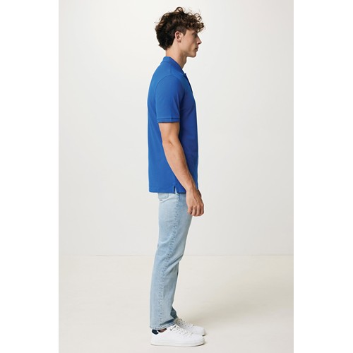 azulón IQONIQ Yosemite Polo Pique Unisex Algodón Reciclado