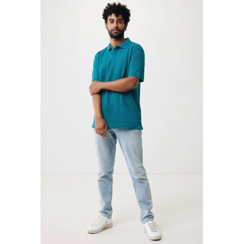 verdigris Polo IQONIQ Yosemite de algodón reciclado