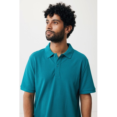 verdigris Polo IQONIQ Yosemite de algodón reciclado