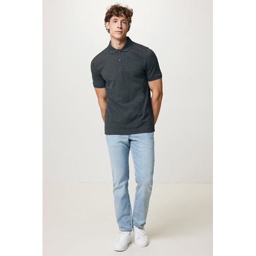 antracita chiné IQONIQ Yosemite Polo Piqué Unisex Algodón Reciclado