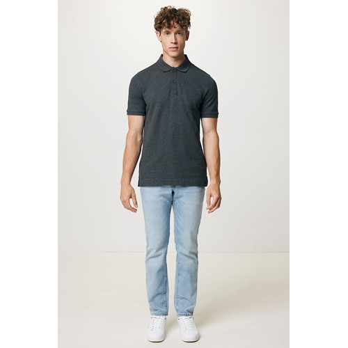 antracita chiné IQONIQ Yosemite Polo Piqué Unisex Algodón Reciclado