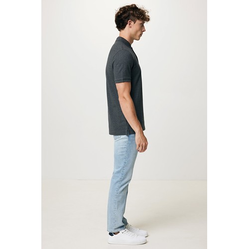 antracita chiné IQONIQ Yosemite Polo Piqué Unisex Algodón Reciclado
