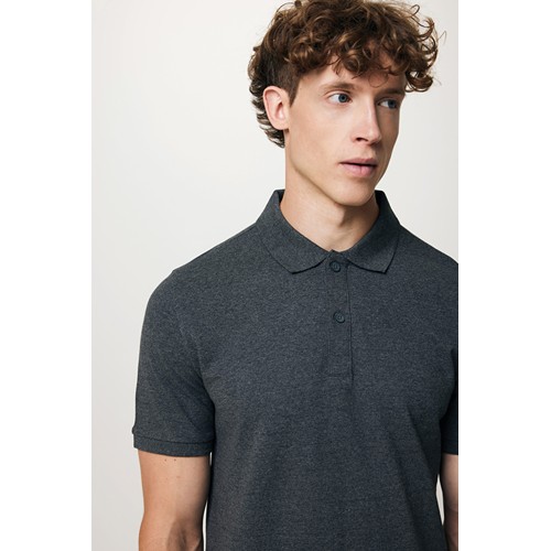 antracita chiné IQONIQ Yosemite Polo Piqué Unisex Algodón Reciclado