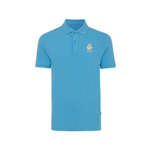 azul claro IQONIQ Yosemite Polo Pique Unisex Algodón Reciclado