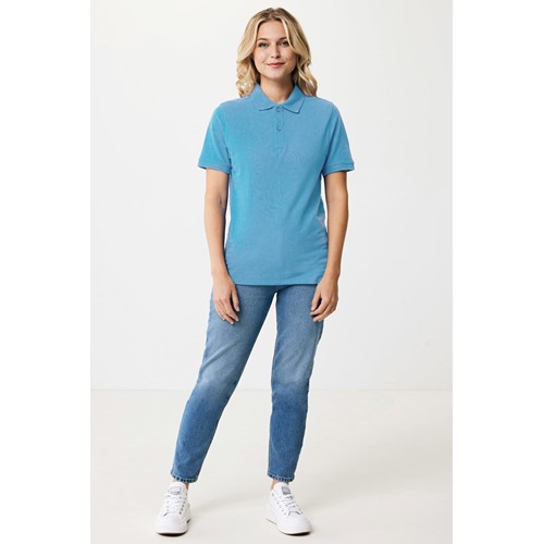 azul claro IQONIQ Yosemite Polo Pique Unisex Algodón Reciclado