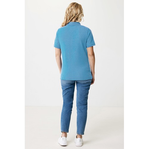 azul claro IQONIQ Yosemite Polo Pique Unisex Algodón Reciclado