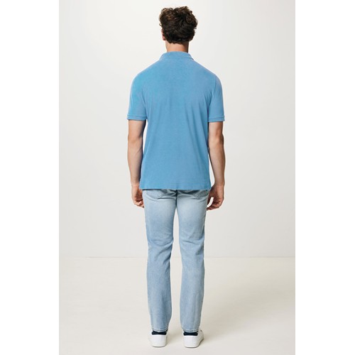 azul claro IQONIQ Yosemite Polo Pique Unisex Algodón Reciclado
