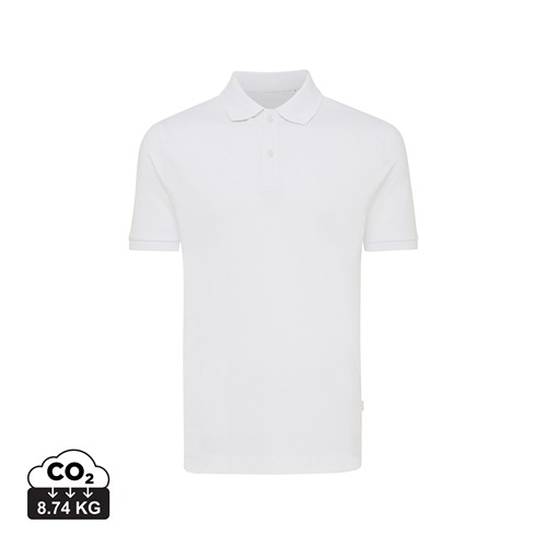 white IQONIQ Yosemite Polo Piqué Unisex Algodón Reciclado
