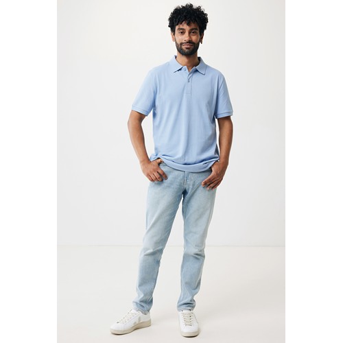 azul celeste IQONIQ Yosemite Polo Piqué Unisex Algodón Reciclado