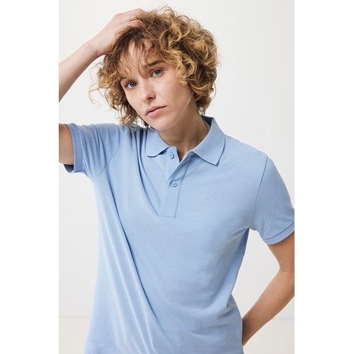 azul celeste IQONIQ Yosemite Polo Piqué Unisex Algodón Reciclado