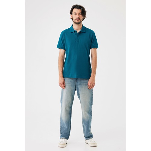 azul azulado profundo IQONIQ Yosemite Polo Piqué Unisex Algodón Reciclado