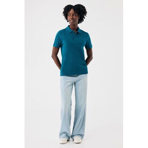 azul azulado profundo IQONIQ Yosemite Polo Piqué Unisex Algodón Reciclado