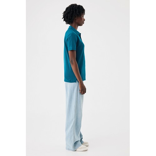 azul azulado profundo IQONIQ Yosemite Polo Piqué Unisex Algodón Reciclado
