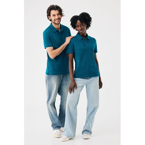 azul azulado profundo IQONIQ Yosemite Polo Piqué Unisex Algodón Reciclado