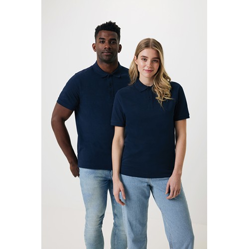 azul marino IQONIQ Yosemite Polo Pique Unisex Algodón Reciclado