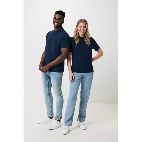 azul marino IQONIQ Yosemite Polo Pique Unisex Algodón Reciclado