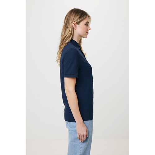 azul marino IQONIQ Yosemite Polo Pique Unisex Algodón Reciclado
