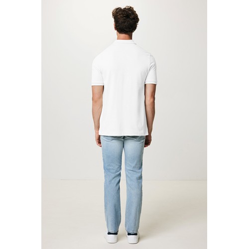 white IQONIQ Yosemite Polo Pique Unisex Algodón Reciclado