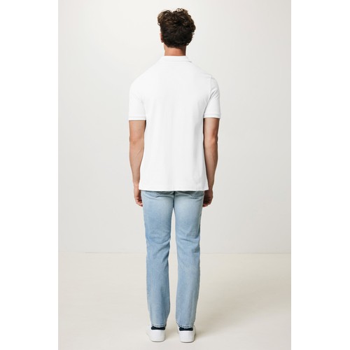 white Polo IQONIQ Yosemite de algodón reciclado